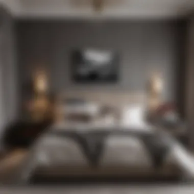 Innovative TV concealment mechanism showcased in a chic bedroom