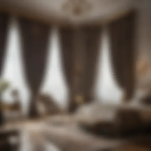Luxurious velvet curtains in a serene bedroom setting