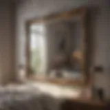 Elegant bedroom mirror reflecting stylish decor