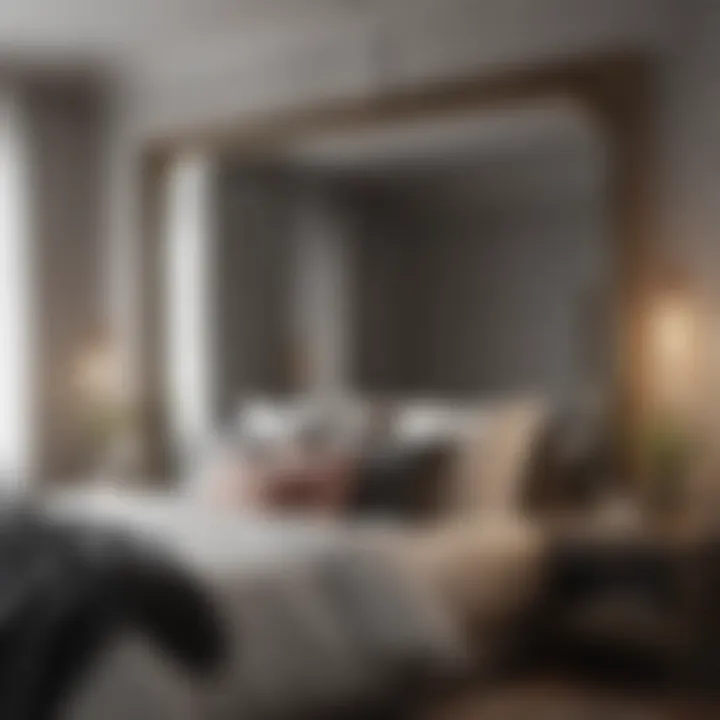 Trendy Bedroom with Modern Mirror Accents Trendy bedroom with modern mirror accents