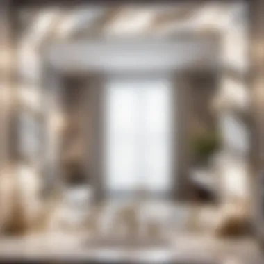 Marble Opulence Mirror Decal Luxurious marble-inspired bathroom mirror border decal