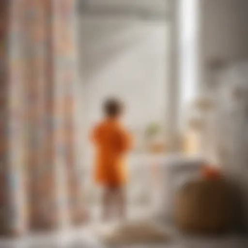 Child-friendly shower curtain with playful patterns