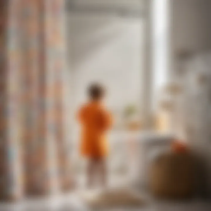Child-Friendly Shower Curtain with Playful Patterns Child-friendly shower curtain with playful patterns