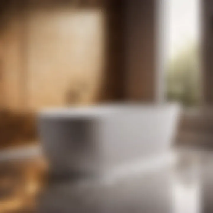 Elegant bathroom tub floor trim in modern design