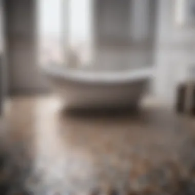 Innovative tub floor trim with unique geometric patterns