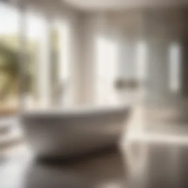 Sleek and minimalist tub floor trim for a contemporary bathroom