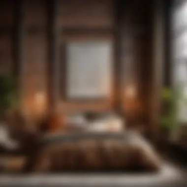 Industrial style bedroom furniture set featuring exposed pipes