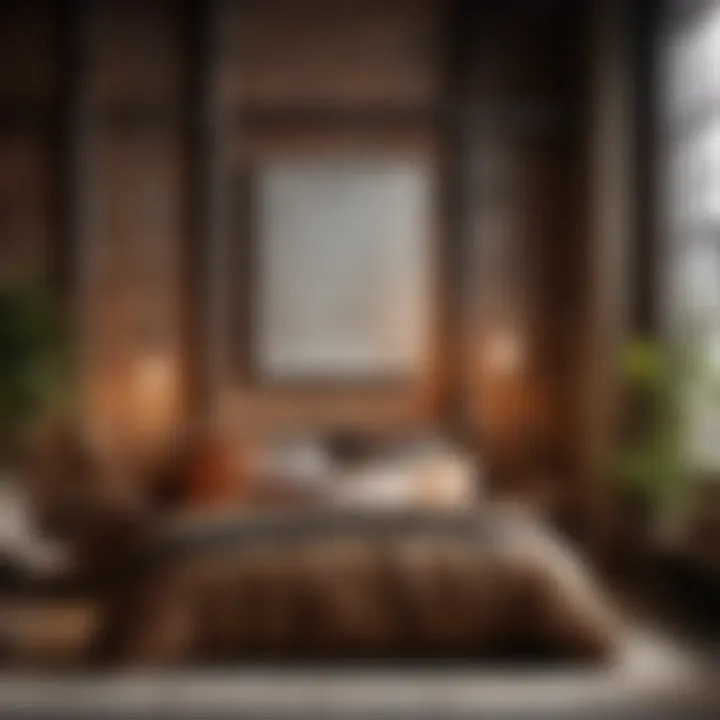Industrial style bedroom furniture set featuring exposed pipes