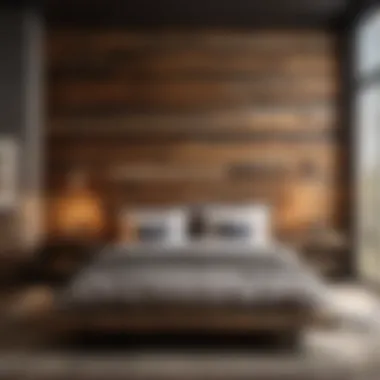 Industrial style bedroom furniture set showcasing reclaimed wood