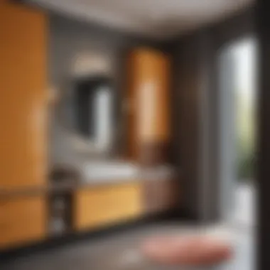 Customized upper cabinets showcasing unique color schemes and finishes