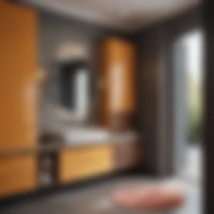 Customized upper cabinets showcasing unique color schemes and finishes