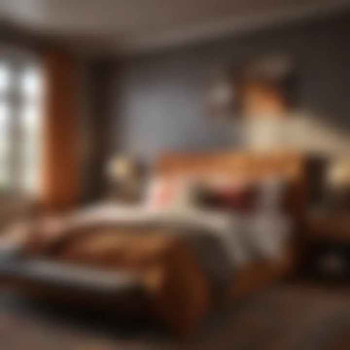 Cozy Bedroom with Warm Textiles Cozy bedroom featuring a blend of warm colors and plush textiles