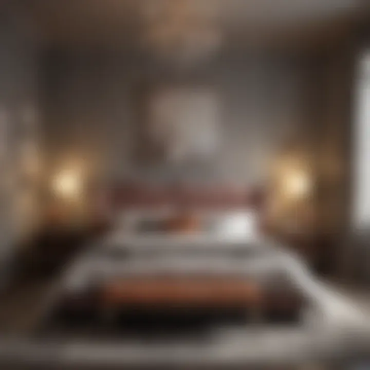 Stylish Bedroom with Creative Lighting Stylish bedroom with creative lighting and artistic decor