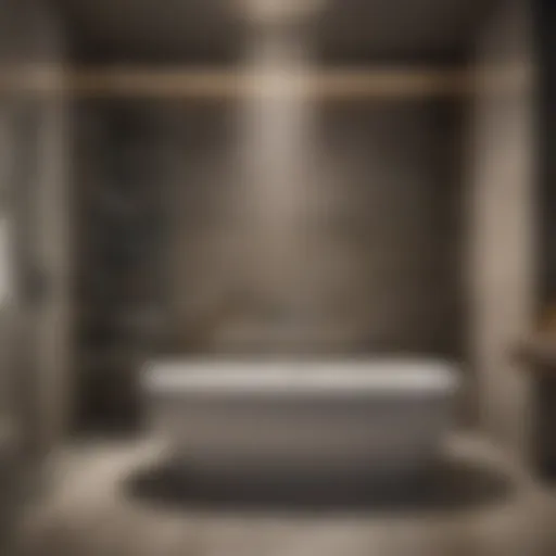 Elegant Jetted Bathtub and Shower Combo Luxurious jetted bathtub and shower combo in a modern bathroom setting