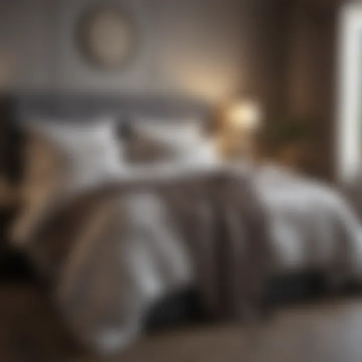Elegant bedroom showcasing harmonious bedding design