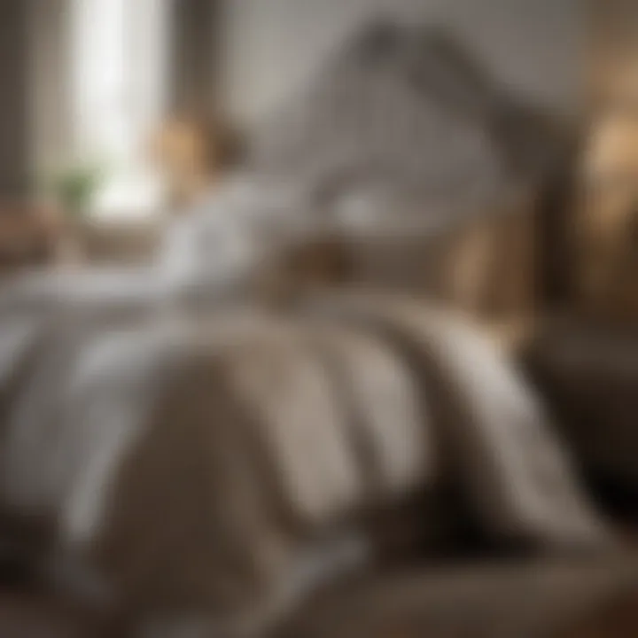 Luxurious king-sized bedding set styled on an elegant bed