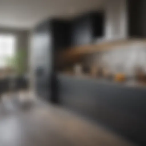 Elegant kitchen display showcasing modern cabinetry and countertop materials