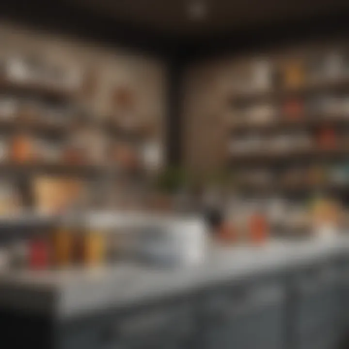 Diverse Product Offerings in a Showroom Vibrant showroom environment filled with diverse kitchen and bath products