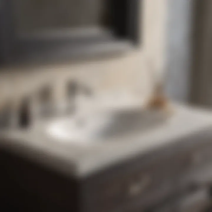 Detail of Knighten 17 Vanity Material Close-up view of the material finish of the Knighten 17 Single Bathroom Vanity, highlighting quality and texture.