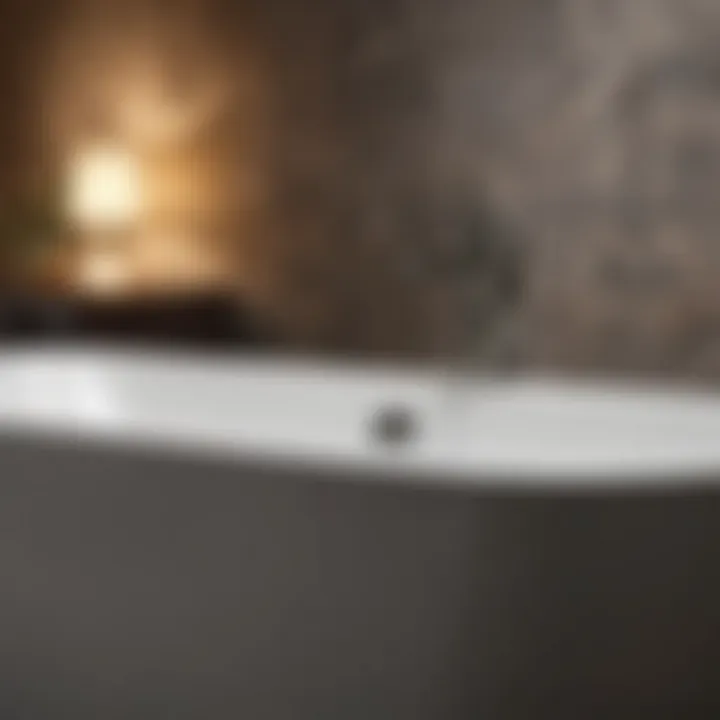 Close-up view of Kohler freestanding bath materials and finish