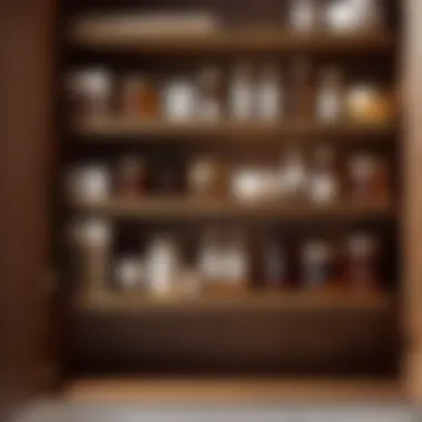 Close-up of high-quality material used in a large medicine cabinet