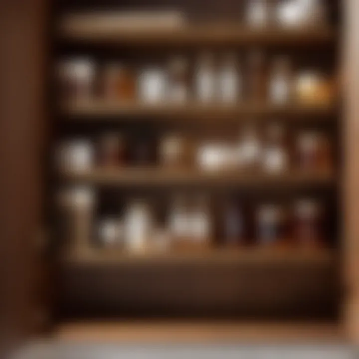 Close-up of high-quality material used in a large medicine cabinet