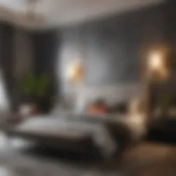 Sleek modern bedroom suite with geometric patterns