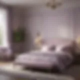 Soft lavender bedroom with elegant decor