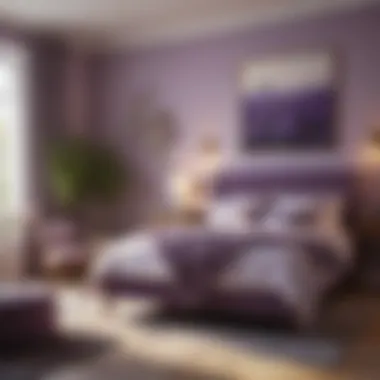 Cozy Space with Vibrant Lavender Accents Vibrant lavender accents in a cozy space