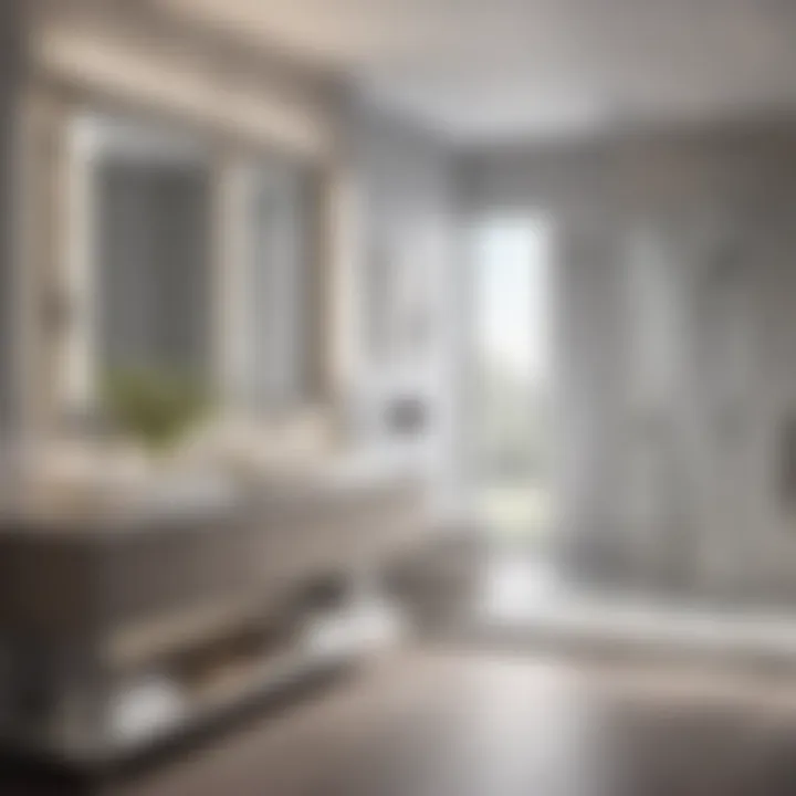 Contemporary Flair with Light Grey Accents Contemporary Light Grey Bathroom Decor