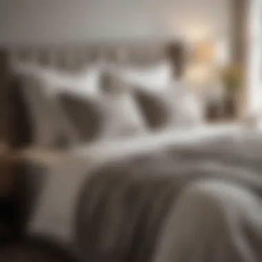 Cozy Low-Profile Bedding Arrangement Cozy low-profile bed with layered bedding and decorative pillows