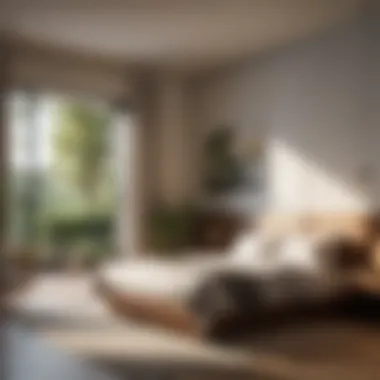 Natural Light Enhancing Low-To-The-Ground Space Inviting low-to-the-ground bedroom featuring natural light and greenery