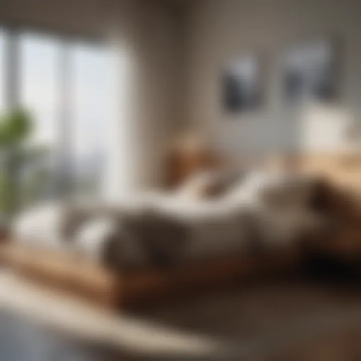 Sustainable Materials in Low-To-The-Ground Design Stylish low-to-the-ground bedroom set made from sustainable materials