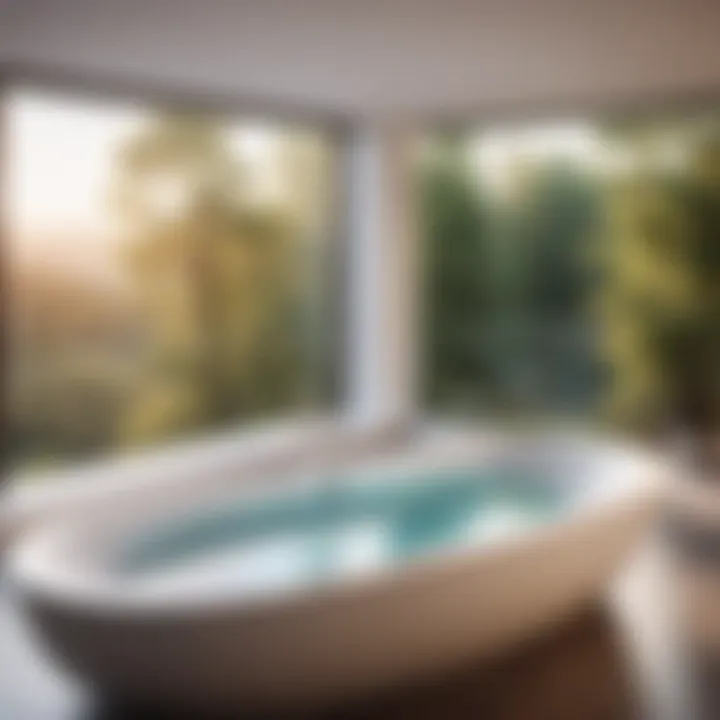 Luxurious corner bathtub with a panoramic view