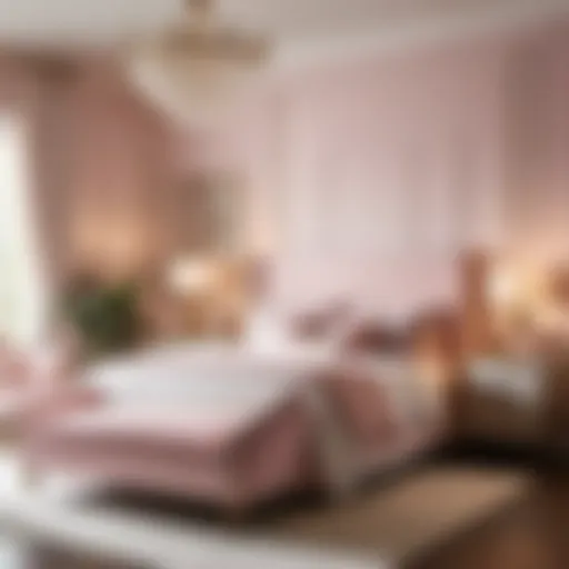 Elegant Magnolia Bedroom with Soft Pink Accents Aesthetic magnolia bedroom with soft pink accents