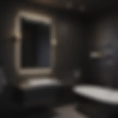 Stylish bathroom showcasing a matt black lighting design scheme
