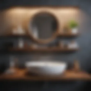 Eclectic Design Inspiration for Bathroom Shelves Eclectic bathroom shelf combining various materials and textures