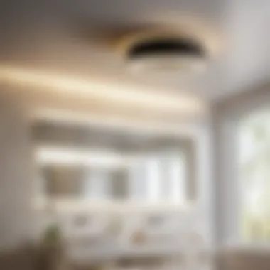 Contemporary design bathroom exhaust fan with stylish lighting features