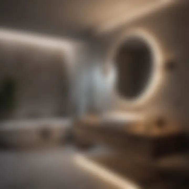Innovative lighting features in a master bathroom