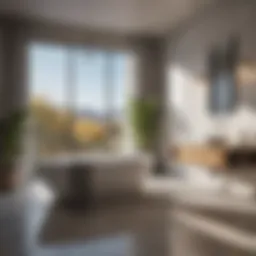 Luxurious bath setup with modern fixtures