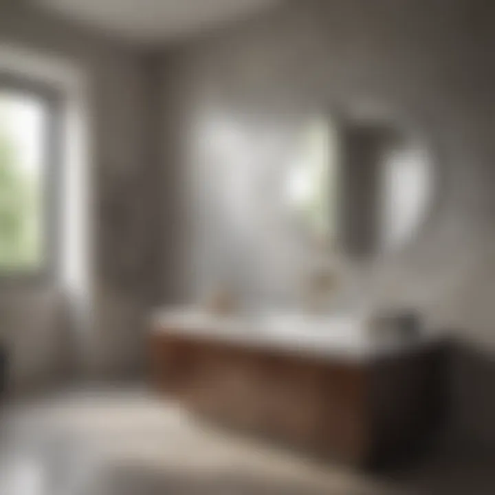 Sleek materials and textures in a bathroom space