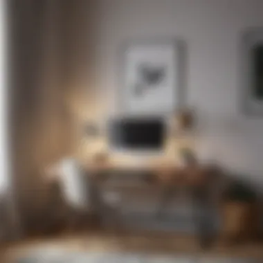 Stylish bedroom featuring a minimalist desk design