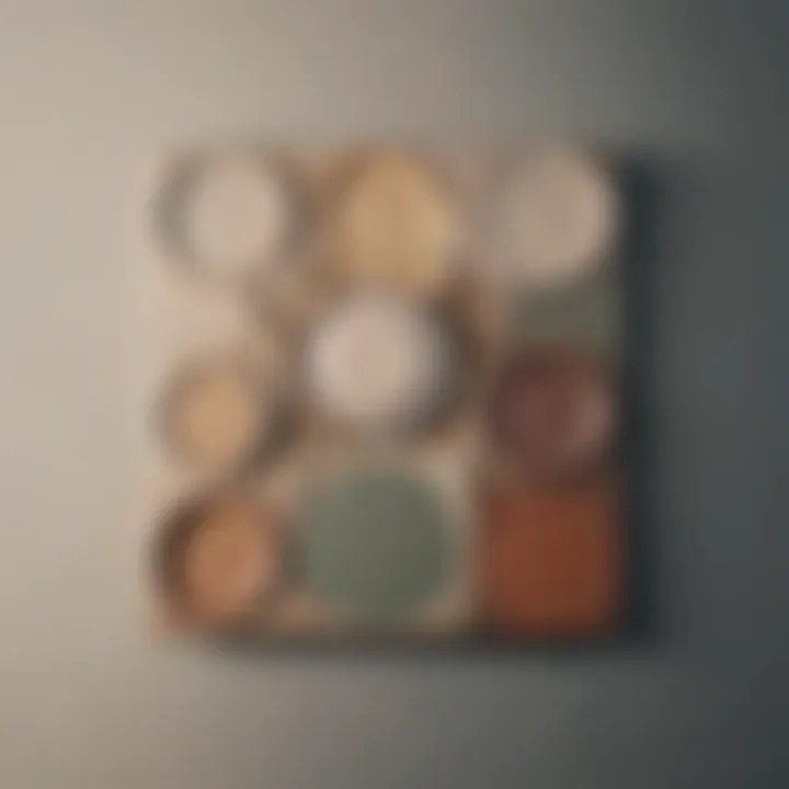 Palette of natural paint colors on display