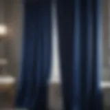 Luxurious Bathroom Curtain in Royal Blue Tone