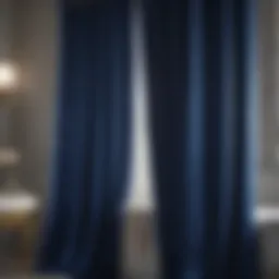 Luxurious Bathroom Curtain in Royal Blue Tone