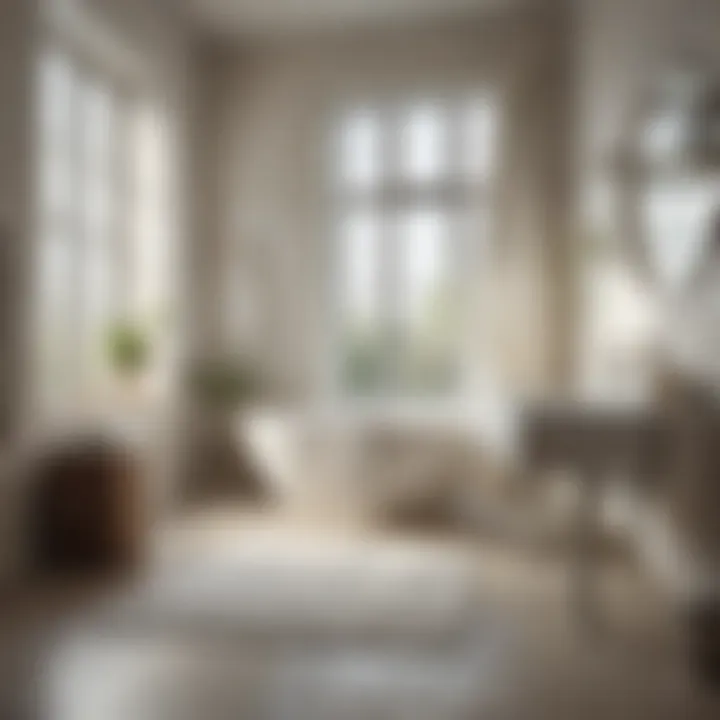 Stylish Off White Towels and Bath Mats Stylish off white towels and bath mats in a serene bathroom setting