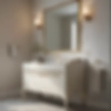An Elegant Off-White Bathroom Vanity with Sink Elegant off-white bathroom vanity with a sleek sink