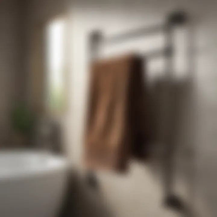 Stylish oil rubbed bronze towel rack enhancing bathroom decor