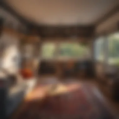 Functional furniture arrangement in a tiny house