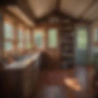 Stylish one-bedroom tiny house interior